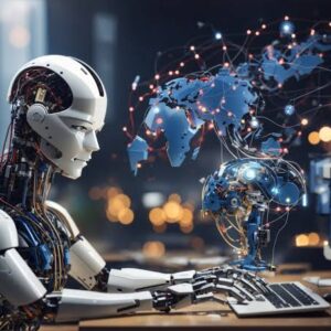 روبوتات صناعية تعمل في خط إنتاج تلقائي
